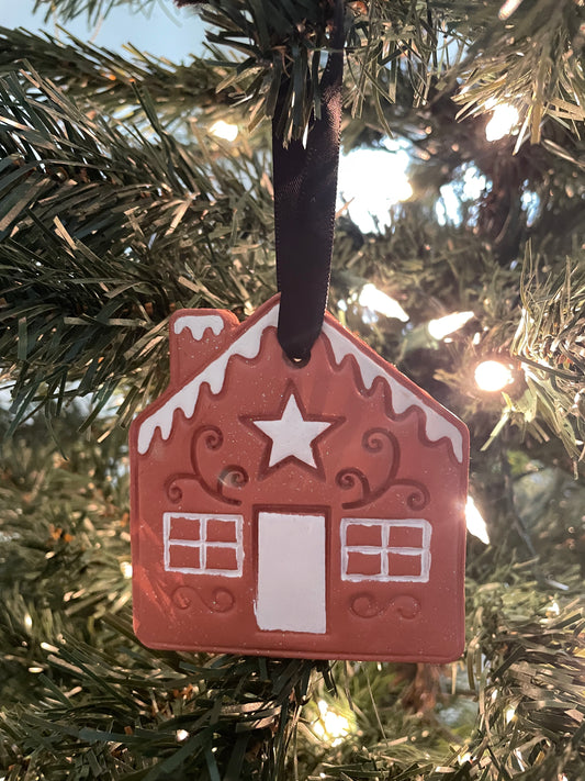 Clay Gingerbread House Ornament