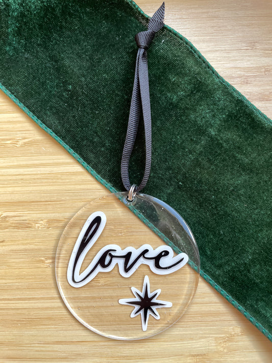 Acrylic 'Love' Ornament