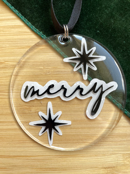 Acrylic 'Merry' Ornament