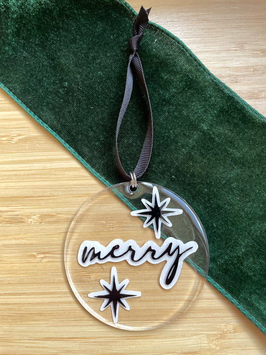 Acrylic 'Merry' Ornament