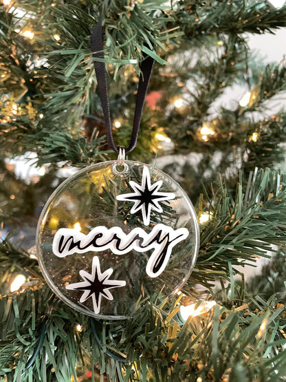 Acrylic 'Merry' Ornament