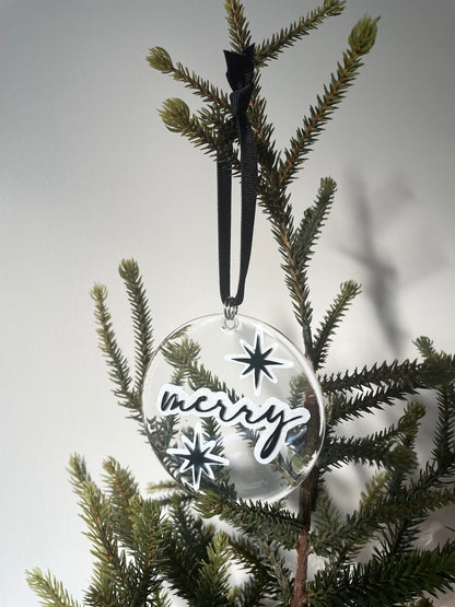 Acrylic 'Merry' Ornament