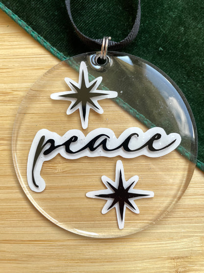 Acrylic 'Peace' Ornament