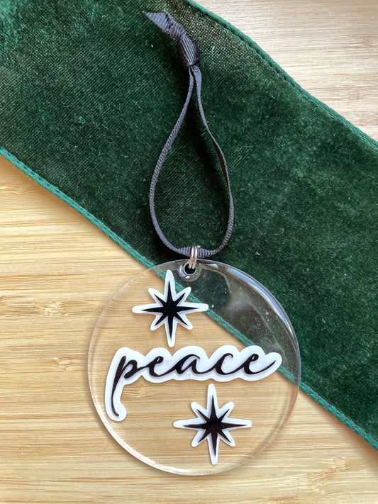 Acrylic 'Peace' Ornament