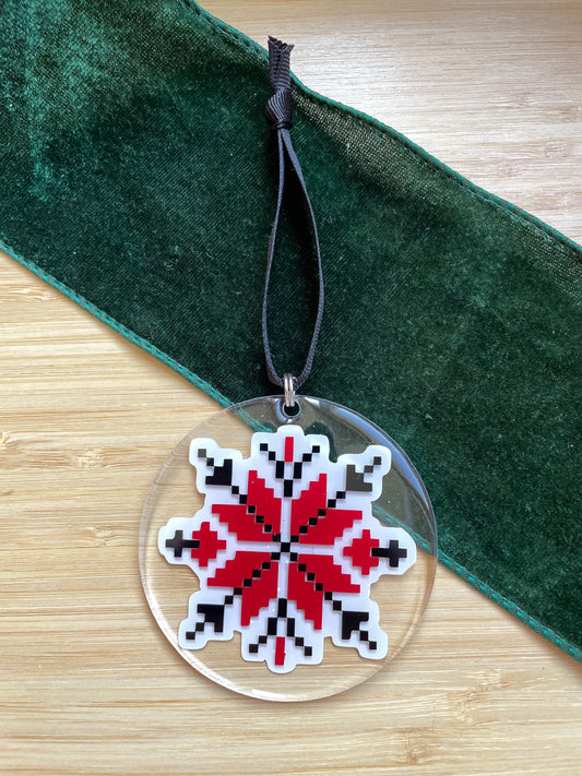 Acrylic 'Embroidered' Snowflake Ornament