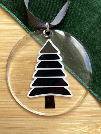 Acrylic Tree with Straight Snow Ornament