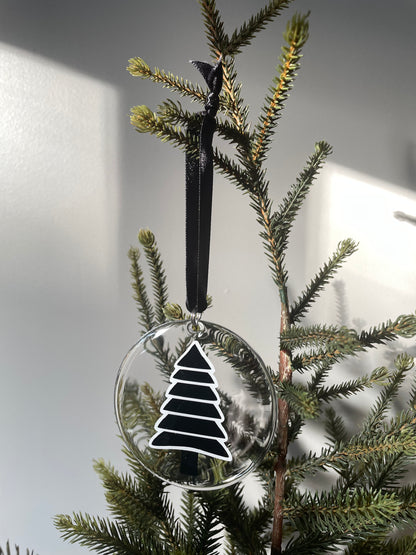 Acrylic Tree with Straight Snow Ornament