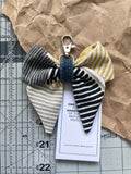 🗝️ Fabric Bow Keychain - Ikea Stripes
