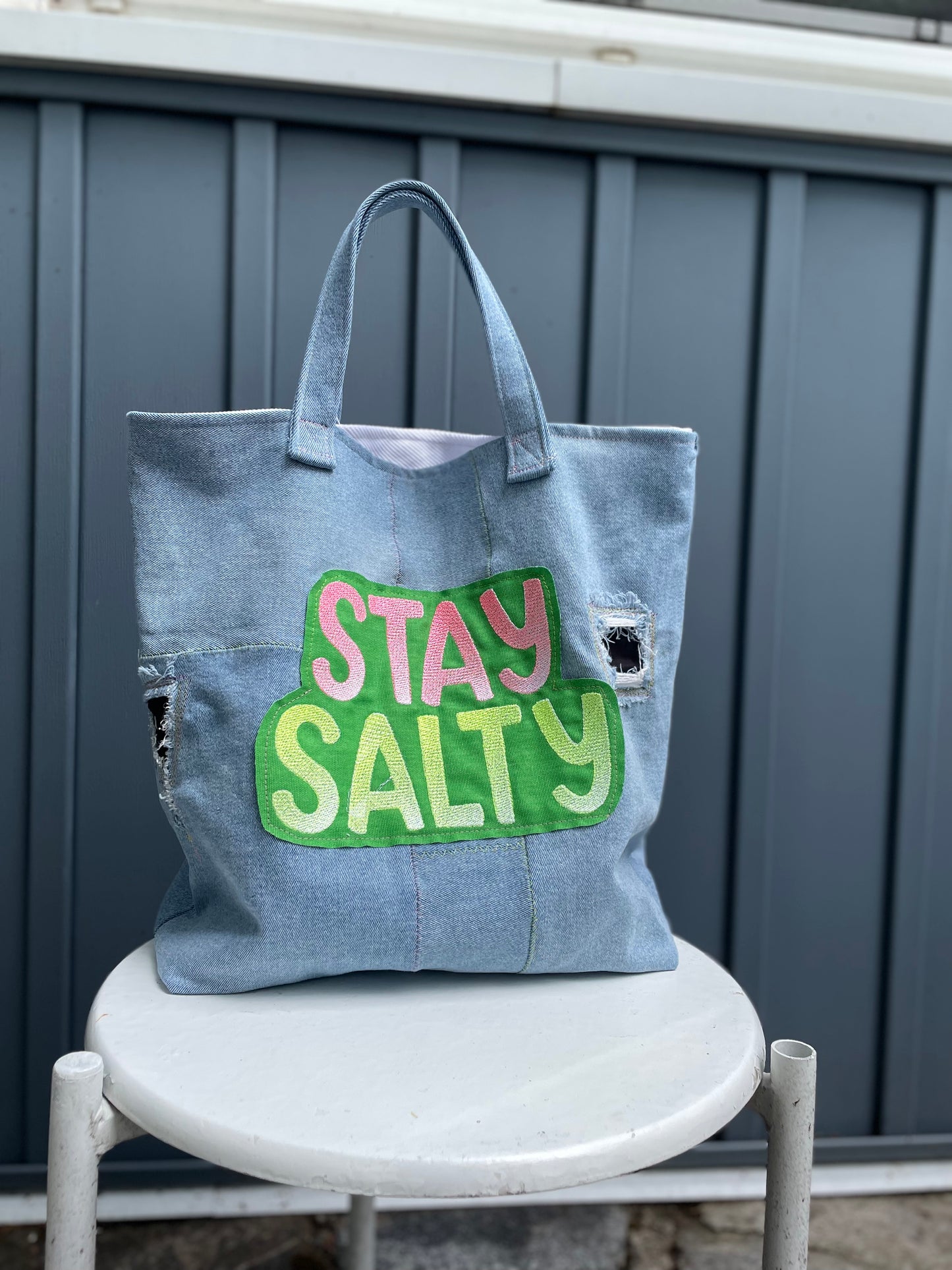 'Stay Salty' Denim Bag