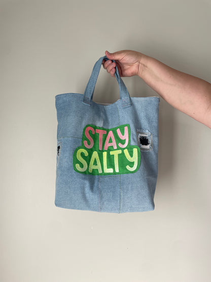 'Stay Salty' Denim Bag