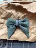 🗝️ Denim Bow Keychain - Green