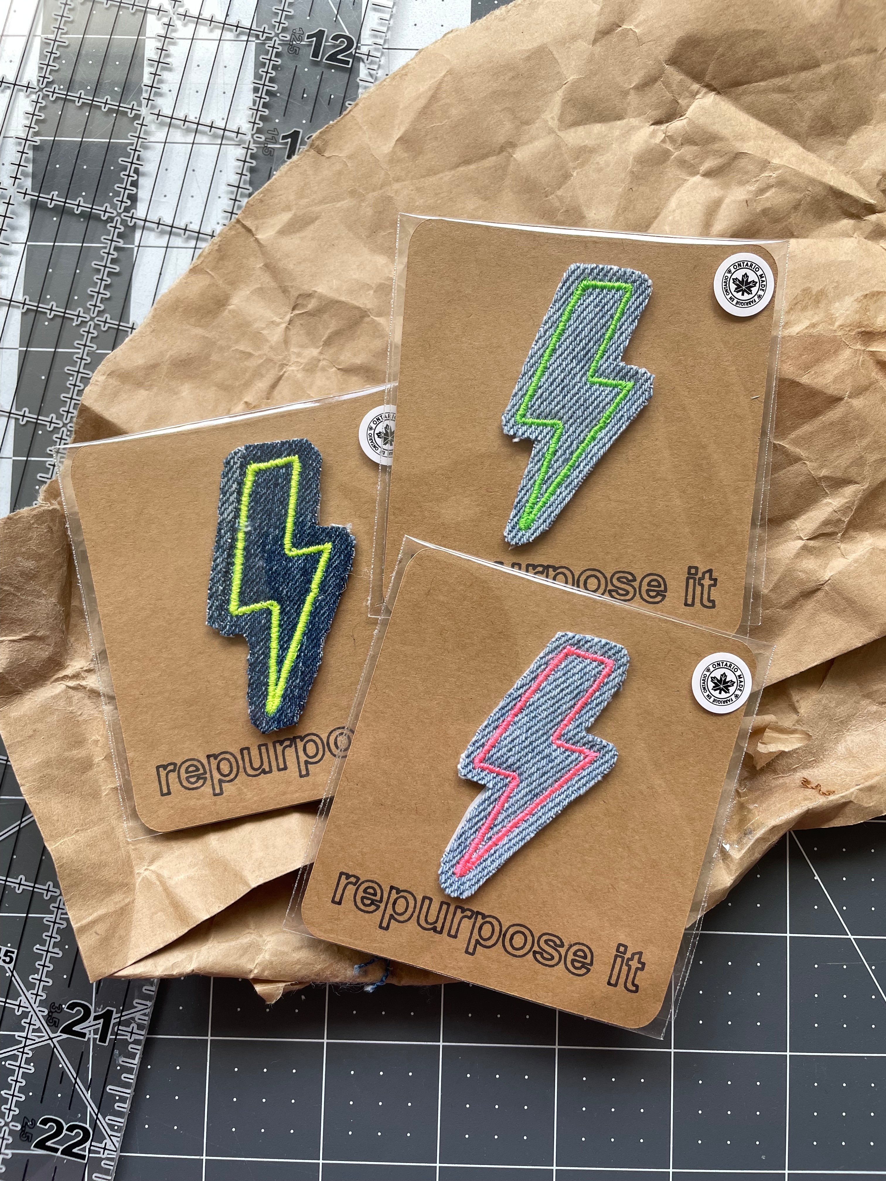 Lightning Bolt Iron-On Patch