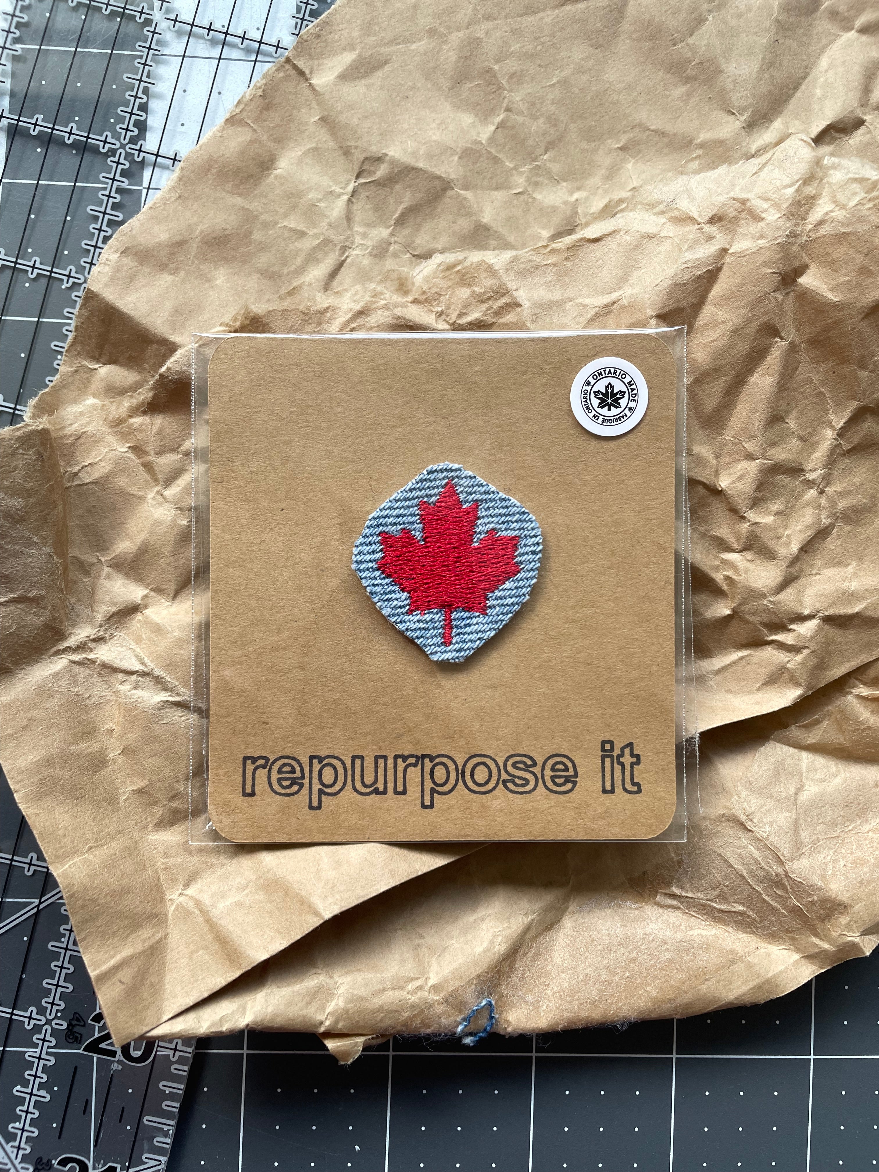 1" Maple Leaf Iron-On Patch