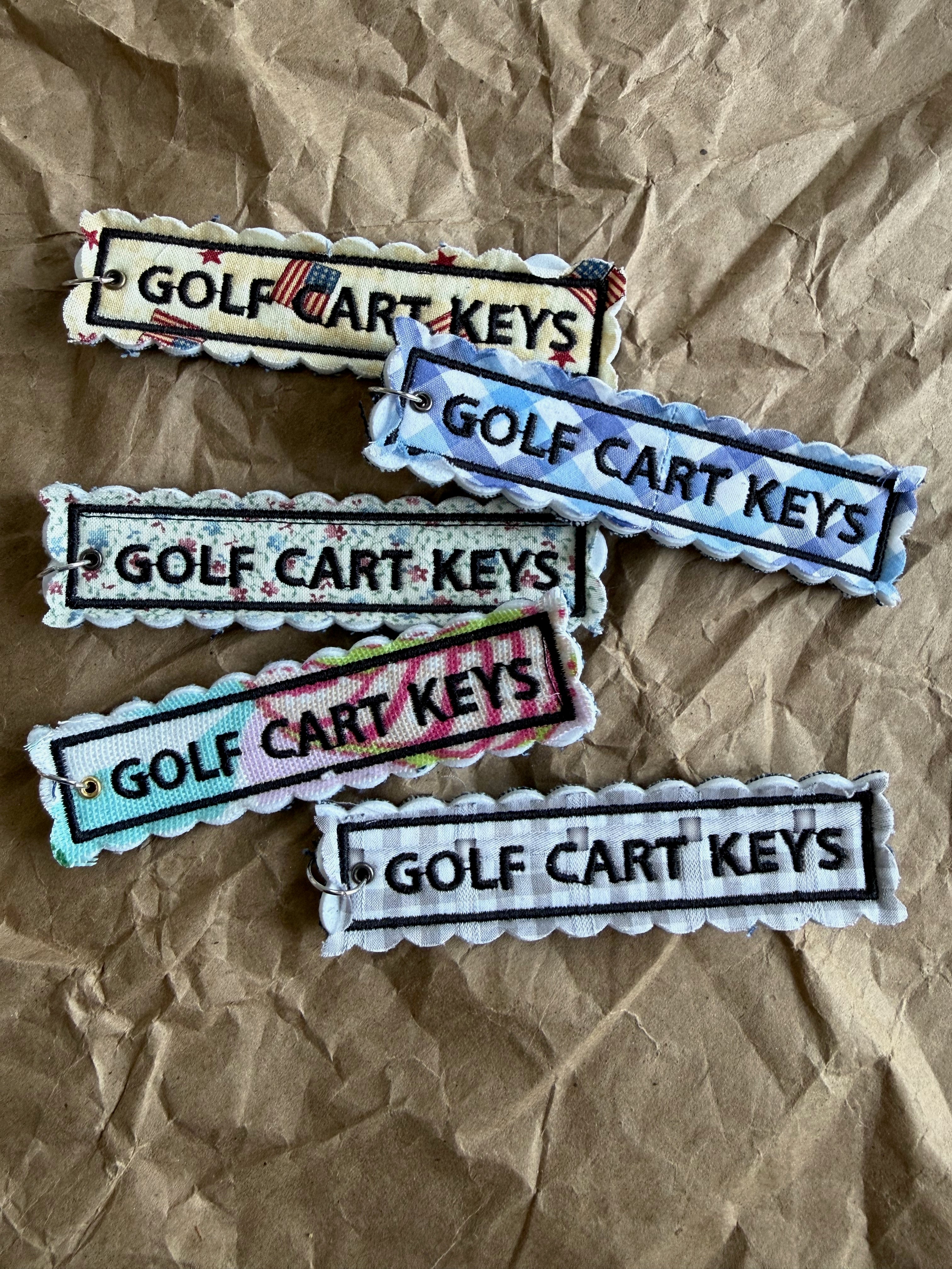🗝️ Golf Cart Keys Embroidered Bag Charm