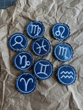 🗝️ Circle Zodiac Embroidered Bag Charm