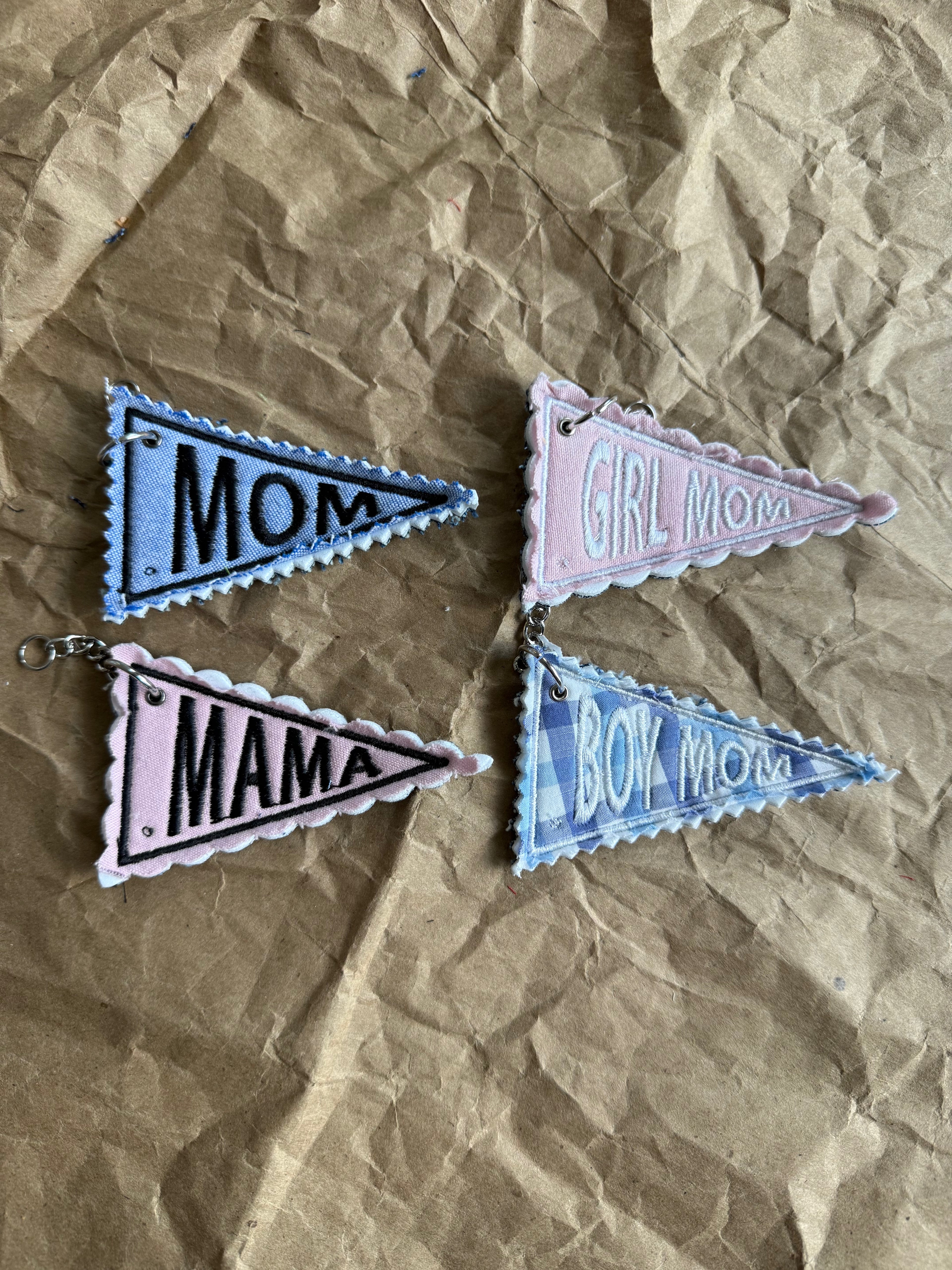 🗝️ Many Names for Moms Embroidered Pennant Bag Charm