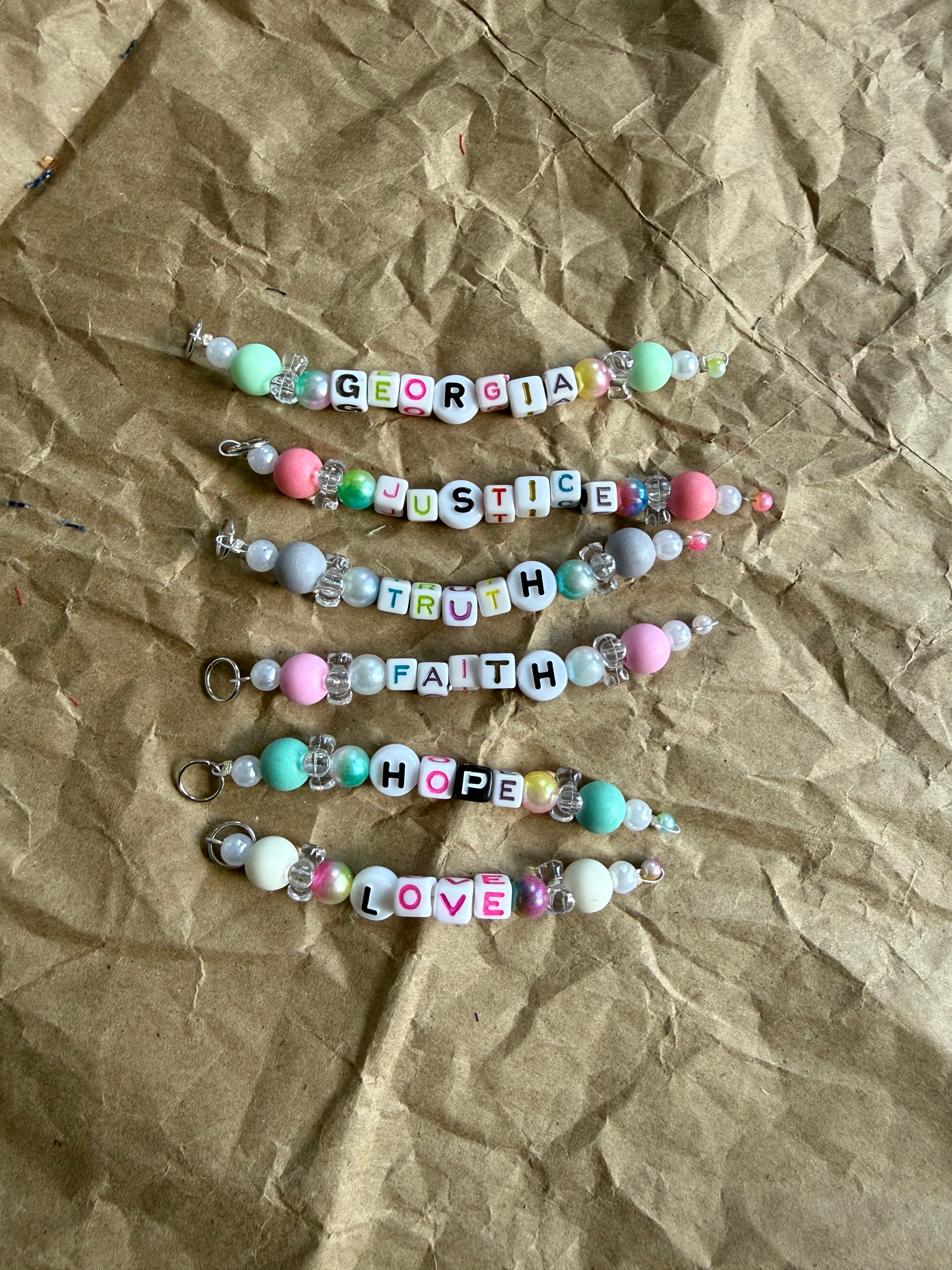 🗝️ Letter Bead Bag Charm