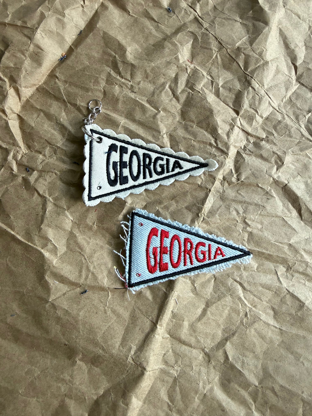 Georgia Embroidered Pennant Bag Charm