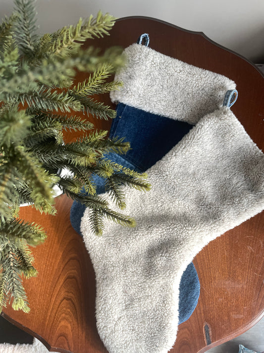 Denim & Fleece Christmas Stocking