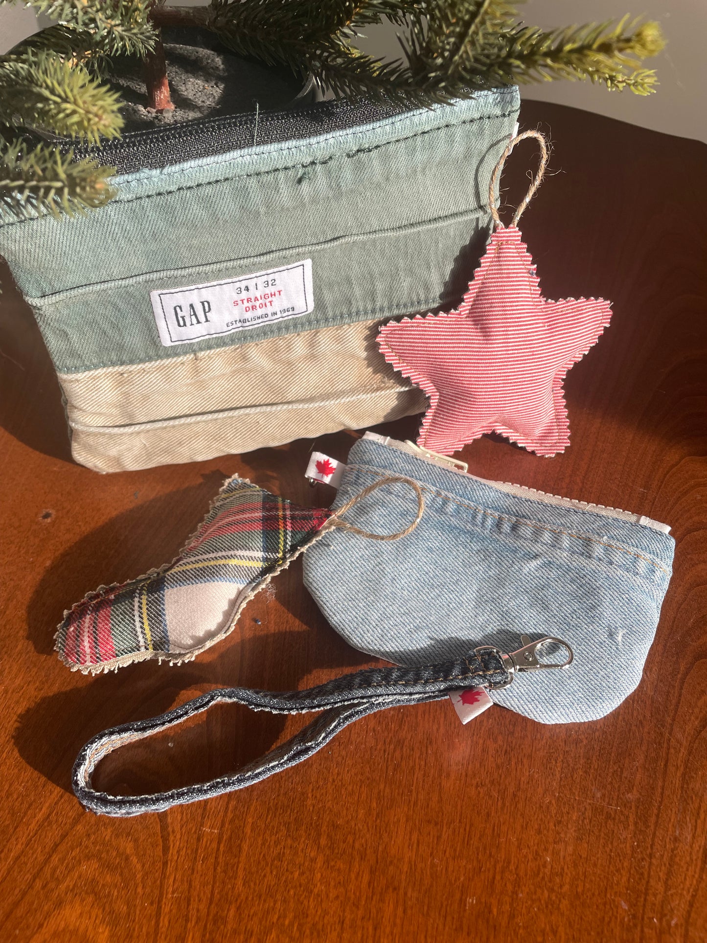 Denim Seam Wristlet Keychain