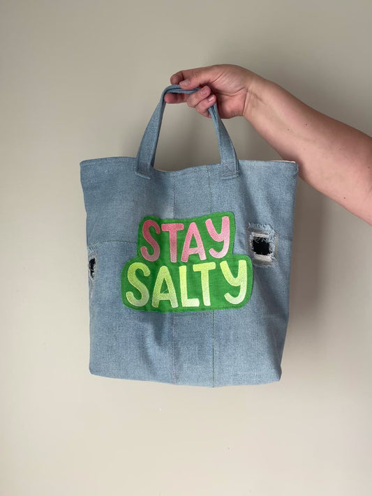 'Stay Salty' Denim Bag